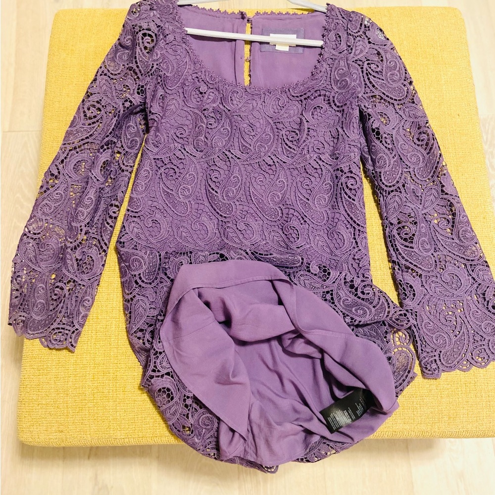 NWOT Maeve by Anthropology embroidered lace dress, paisley cutouts on sleeves